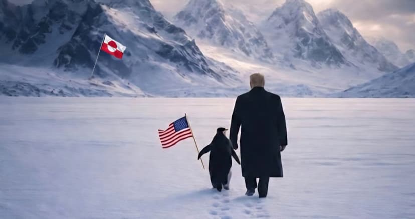 La Casa Blanca provoca burla global por FOTO de Trump con ¡pingüino en Groenlandia!