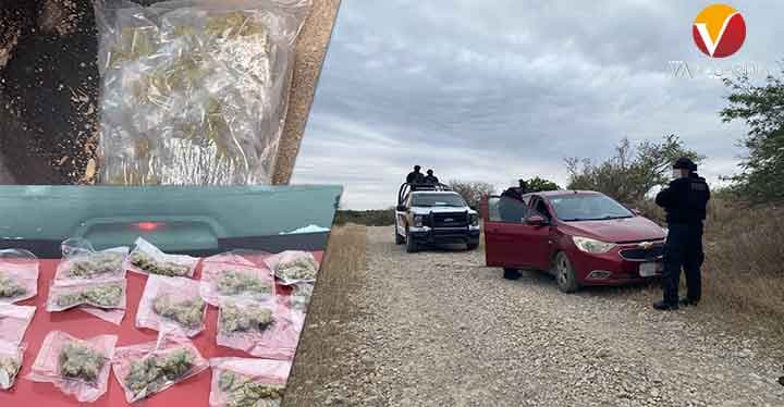 ¡Localizan auto robado con mota en el interior, en González!