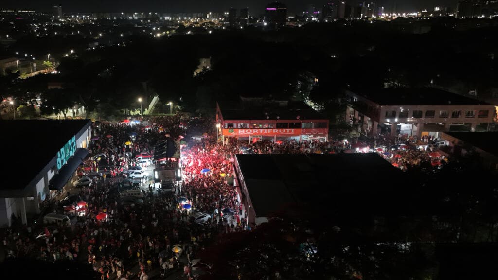El presidente brasileño Luiz Inácio Lula da Silva durante un evento posterior a su reelección.
