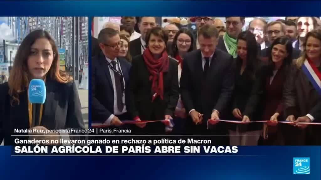 Macron inaugura el Salón de la Agricultura marcado por la ausencia de vacas y sindicatos