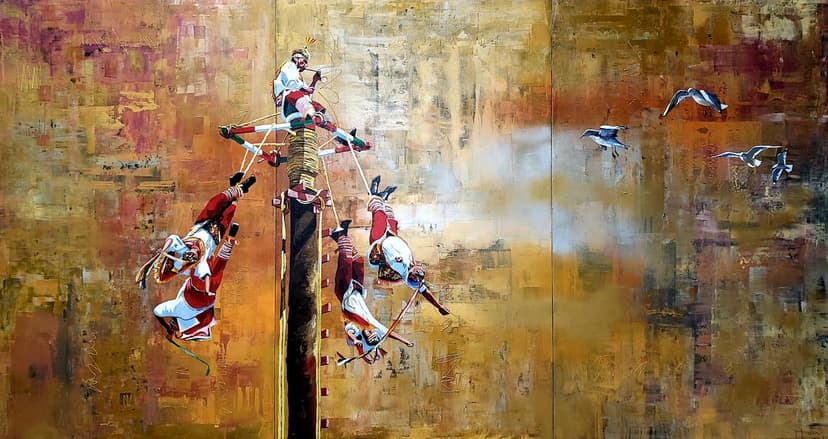 Pedro Trueba, el pintor que plasmó el vuelo de los Voladores de Papantla para el mundo