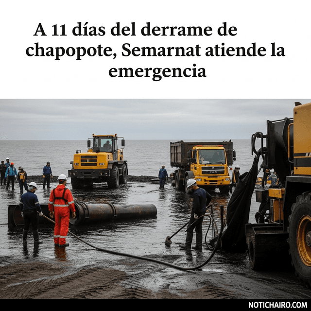 A 11 días del derrame de chapopote, Semarnat atiende la emergencia