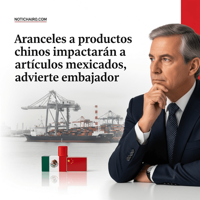 Aranceles a productos chinos impactarán a artículos mexicanos, advierte embajador