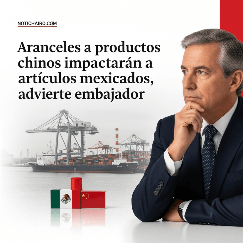 Aranceles a productos chinos impactarán a artículos mexicanos, advierte embajador