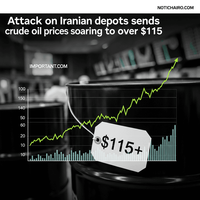 Ataque a depósitos iraníes dispara precio del crudo a más de 115 dólares