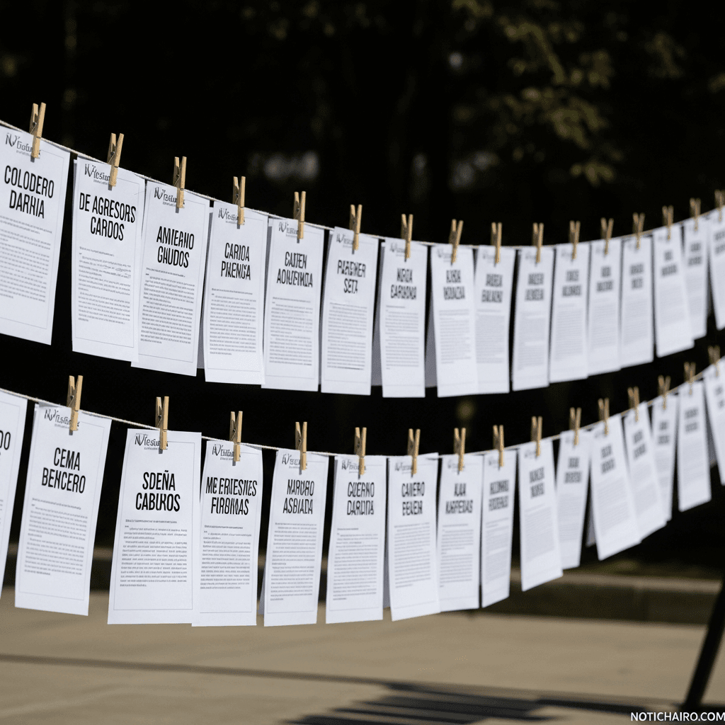 Colocan tendedero con nombres de agresores sexuales en la UAEMex