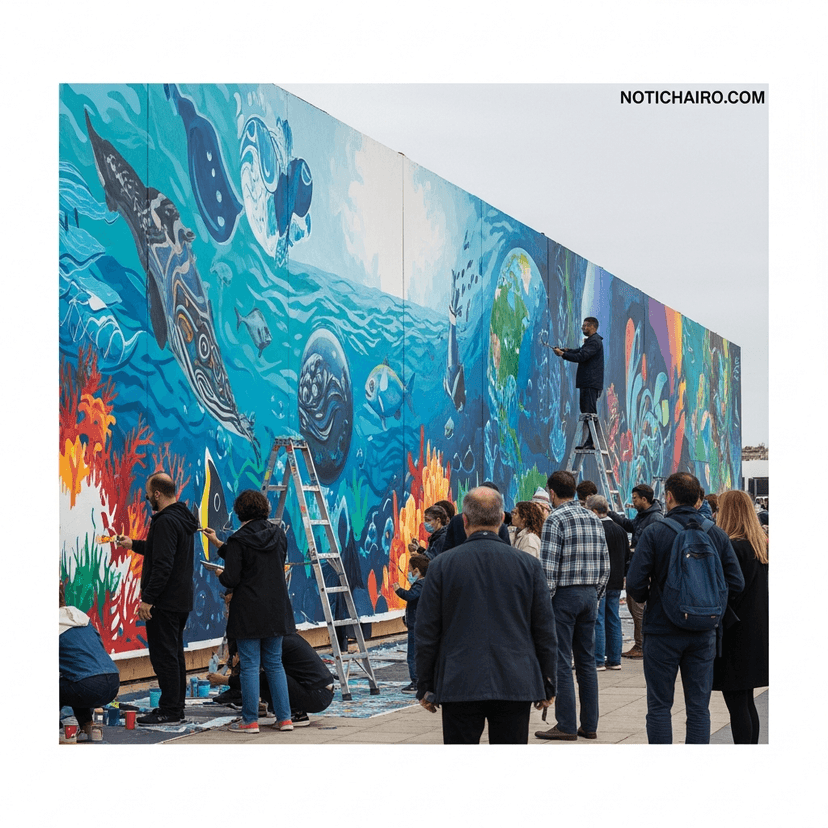 Con un mural itinerante, celebran tratado global que protege océanos