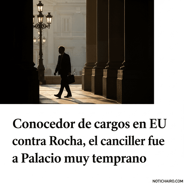Conocedor de cargos en EU contra Rocha, el canciller fue a Palacio muy temprano