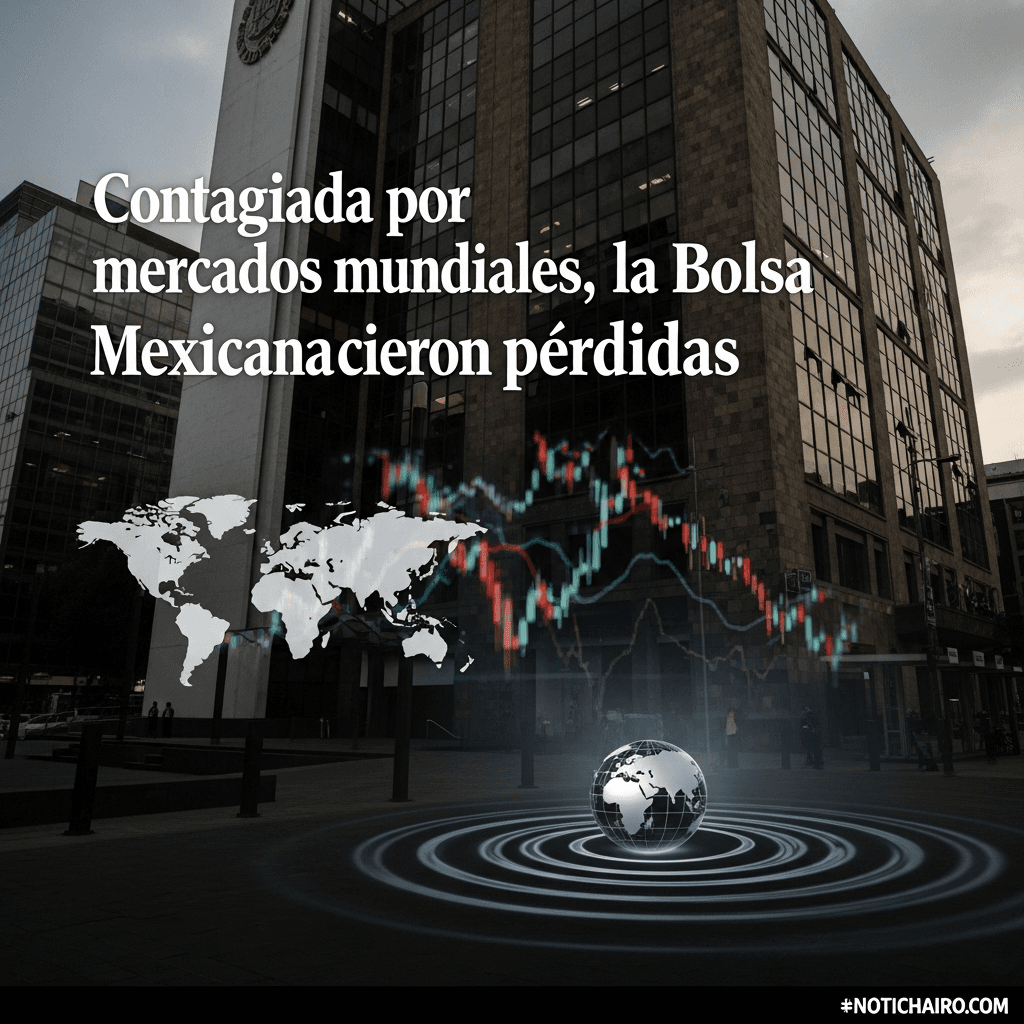 Contagiada por mercados mundiales, la Bolsa Mexicana cierra con pérdidas