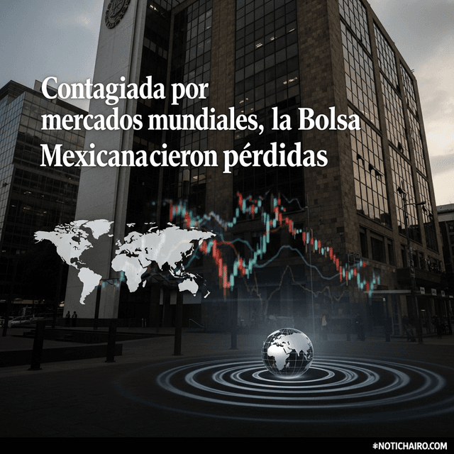 Contagiada por mercados mundiales, la Bolsa Mexicana cierra con pérdidas