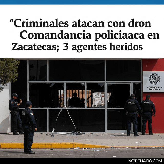 Criminales atacan con dron comandancia policiaca en Zacatecas; 3 agentes heridos