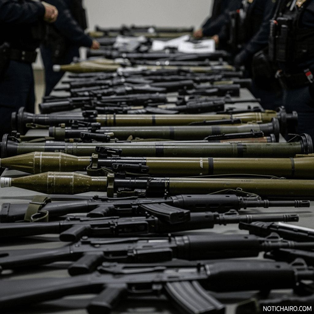 Decomisan en EU lanzacohetes y armas que venían a México