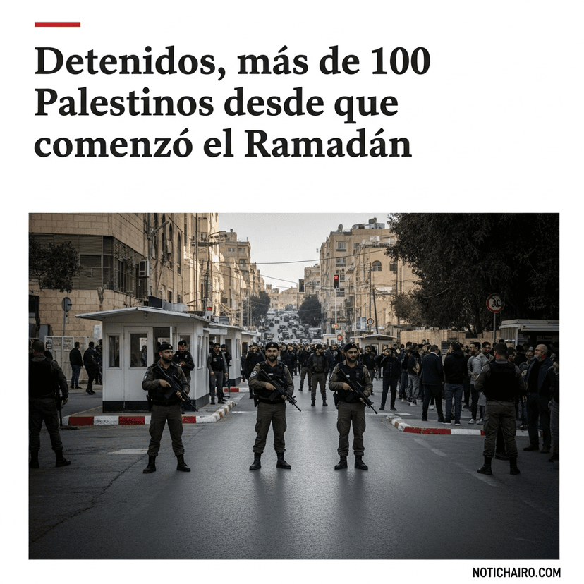 Detenidos, más de 100 palestinos desde que comenzó el Ramadán