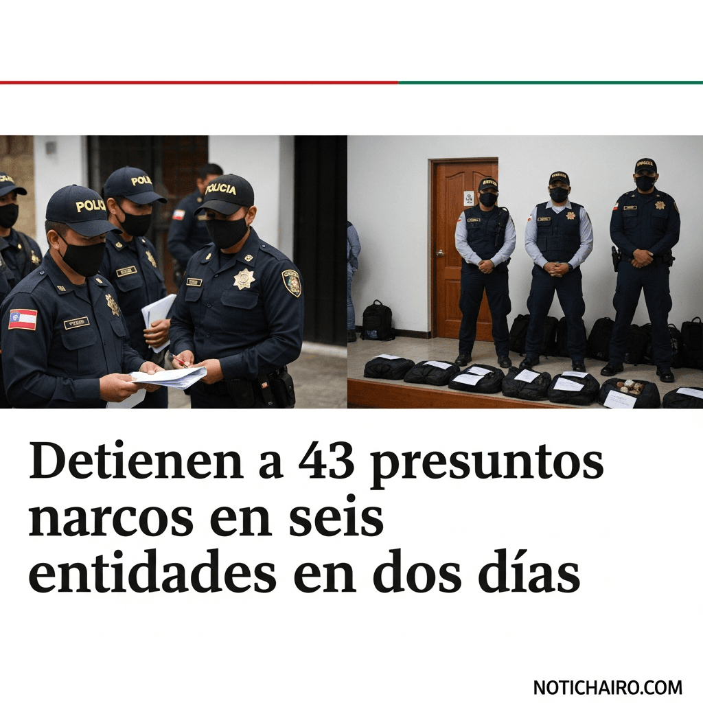Detienen a 43 presuntos narcos en seis entidades en dos días