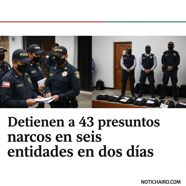 Detienen a 43 presuntos narcos en seis entidades en dos días