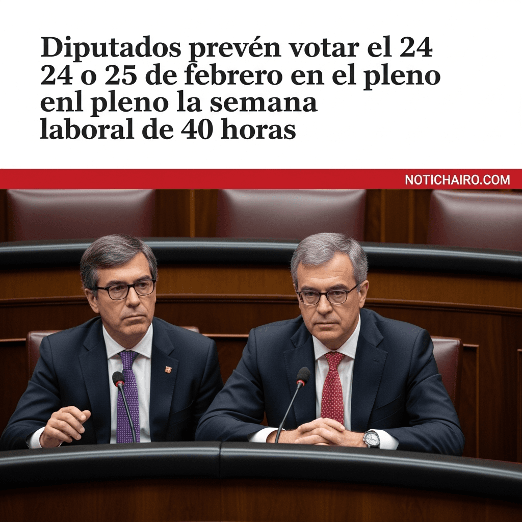 Diputados prevén votar el 24 o 25 de febrero en el pleno la semana laboral de 40 horas