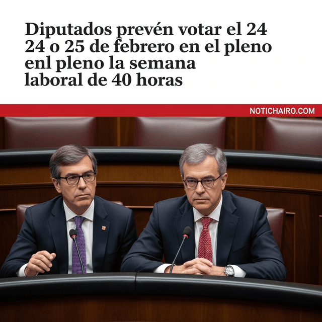 Diputados prevén votar el 24 o 25 de febrero en el pleno la semana laboral de 40 horas