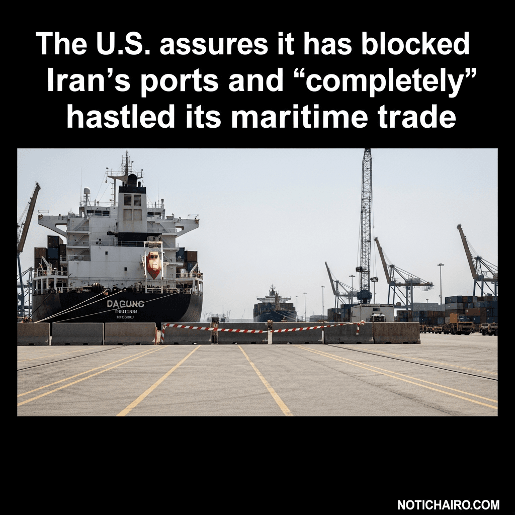 EE. UU. asegura que bloqueó los puertos de Irán y detuvo "por completo" su comercio marítimo
