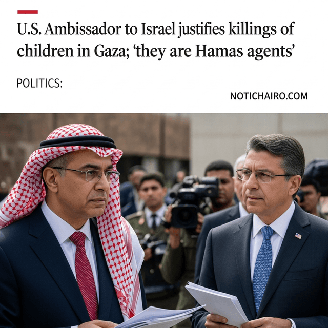 Embajador de EU en Israel justifica asesinatos de niños en Gaza; “son agentes de Hamas”