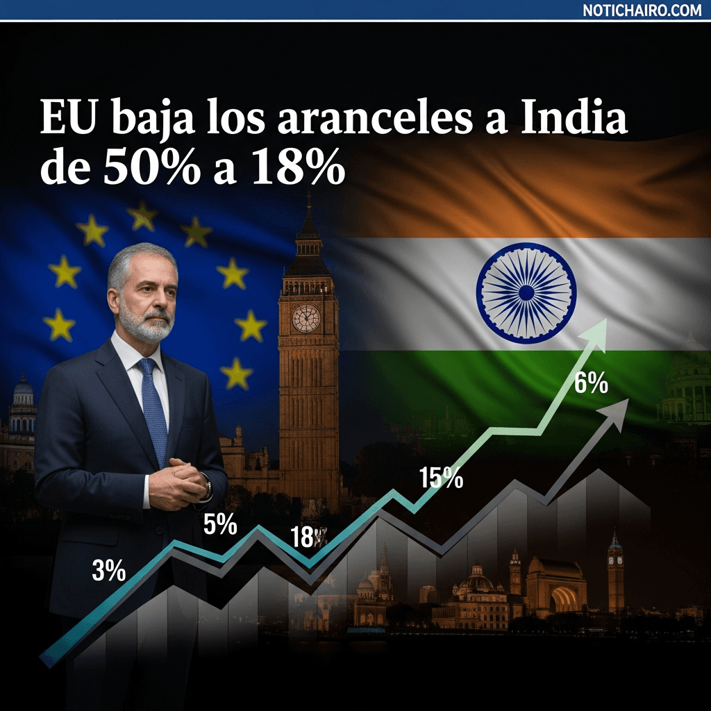 EU baja los aranceles a India de 50% a 18%