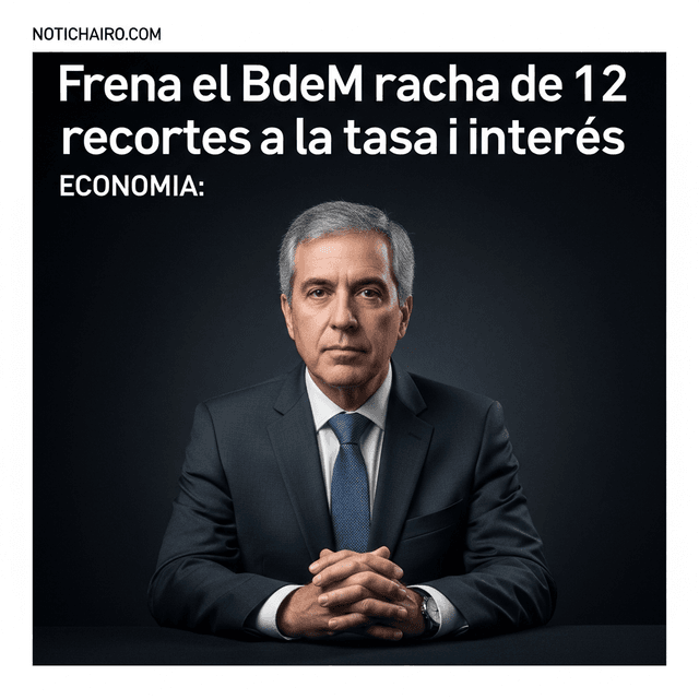Frena el BdeM racha de 12 recortes a la tasa de interés