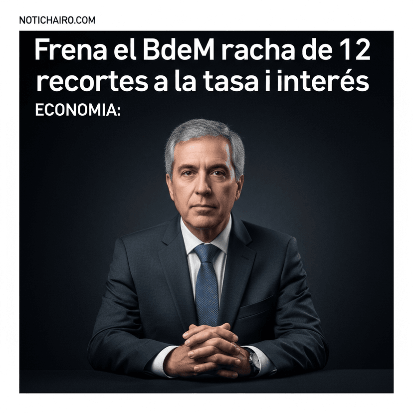 Frena el BdeM racha de 12 recortes a la tasa de interés