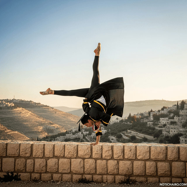 Graduación de acróbata en Cisjordania