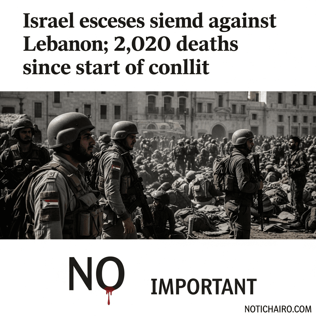 Israel recrudece asedio contra Líbano; suman 2 mil 20 muertos desde el inicio del conflicto