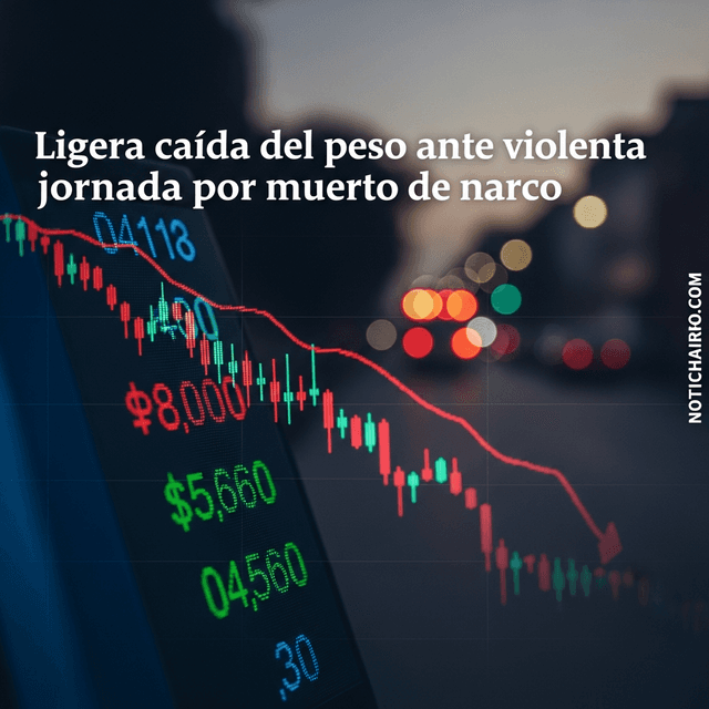 Ligera caída del peso ante violenta jornada por muerte de narco