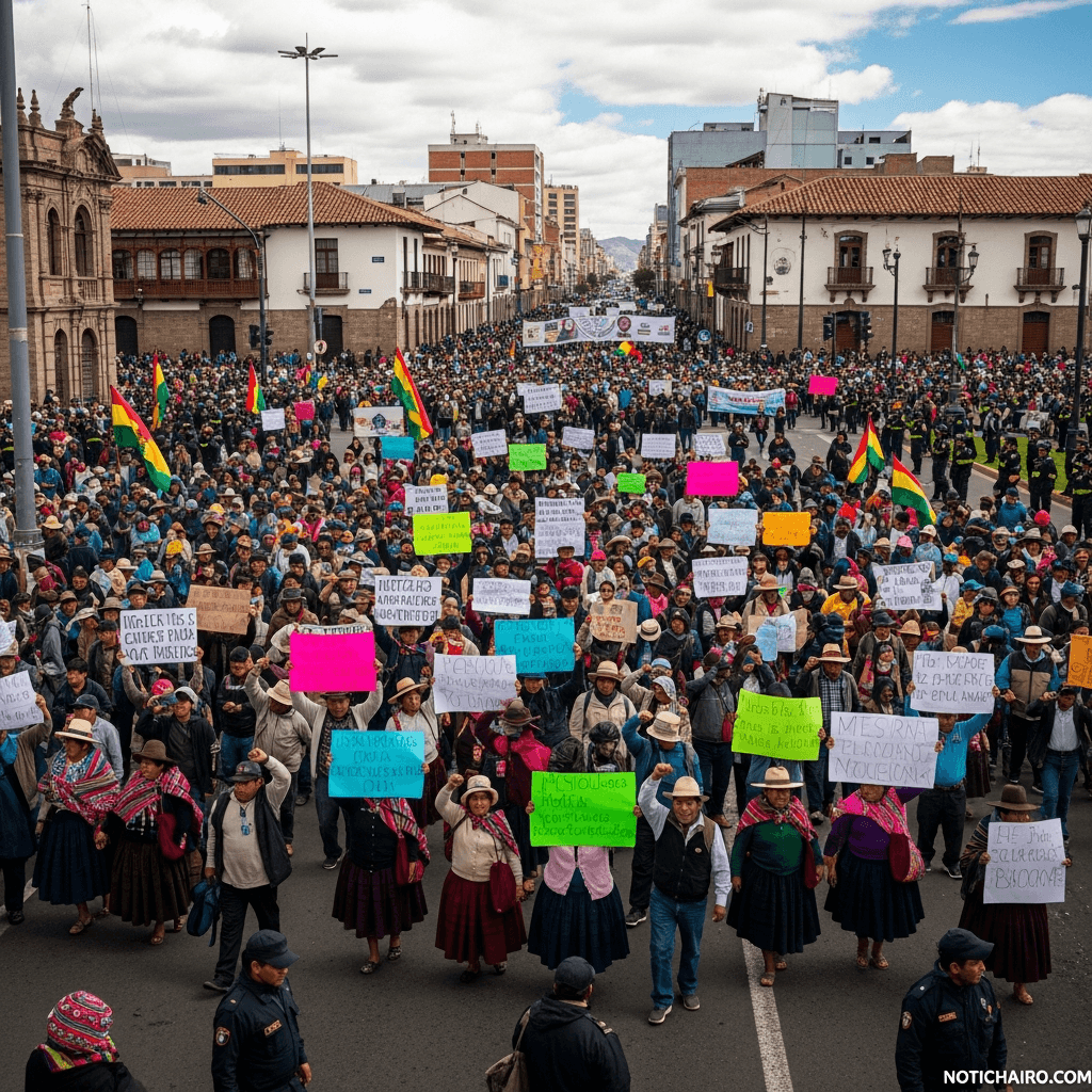Movilizaciones populares paralizan Bolivia
