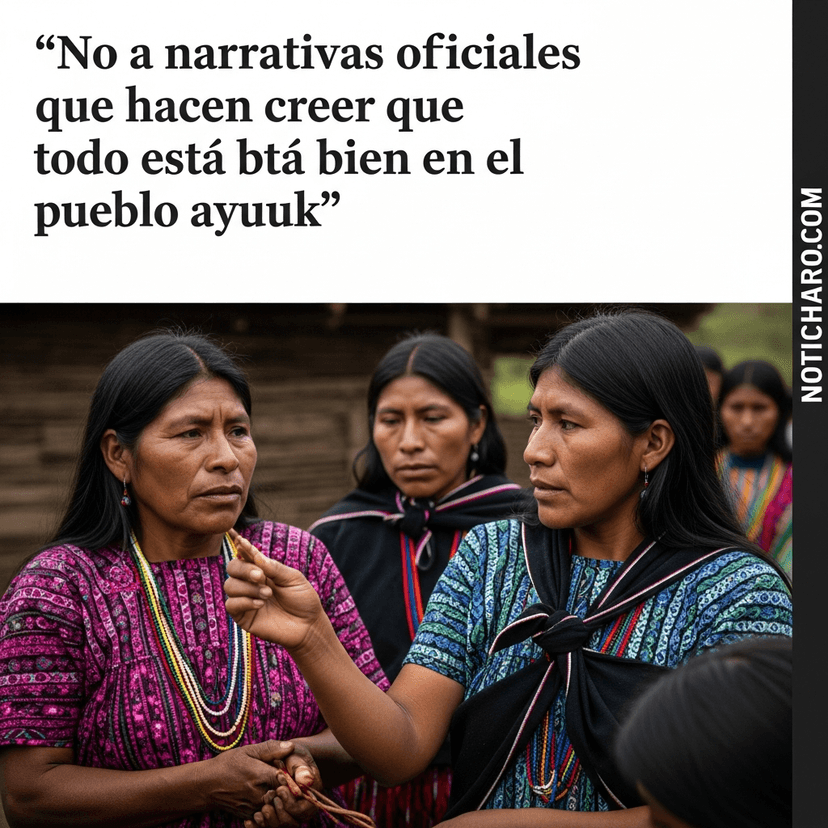 “No a narrativas oficiales que hacen creer que todo está bien en el pueblo ayuuk”