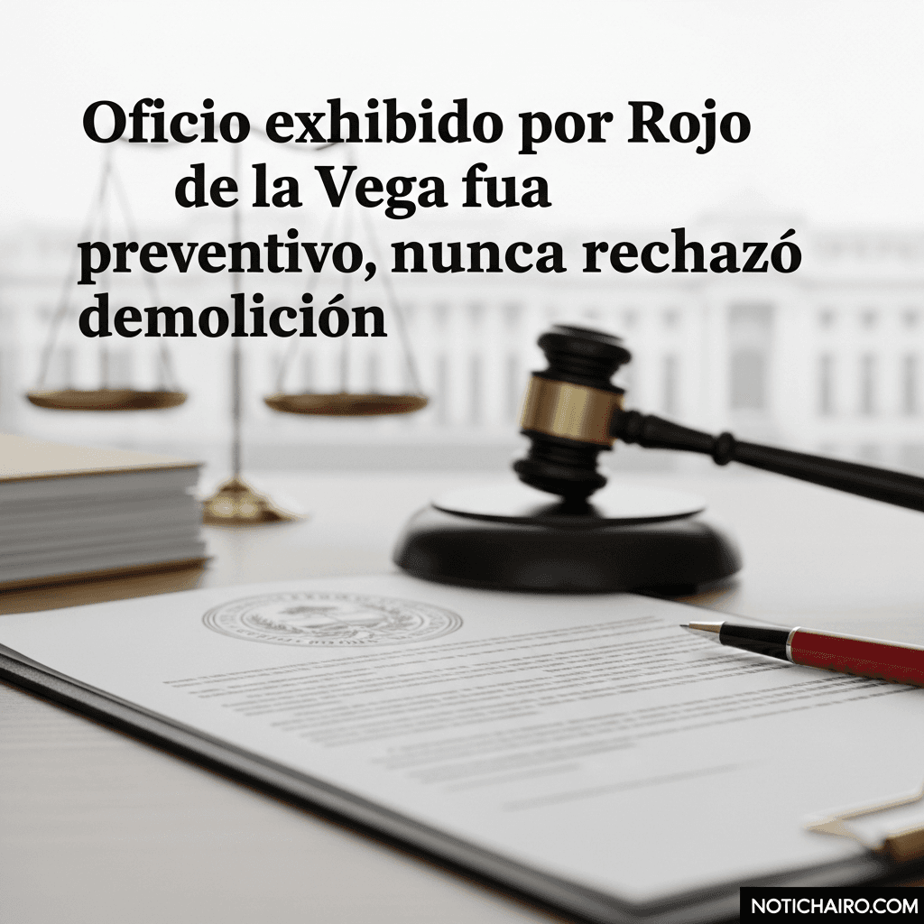 Oficio exhibido por Rojo de la Vega fue preventivo, nunca rechazó demolición