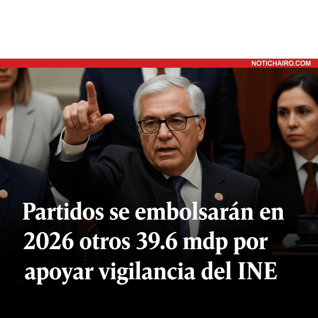 Partidos se embolsarán en 2026 otros 39.6 mdp por apoyar vigilancia del INE