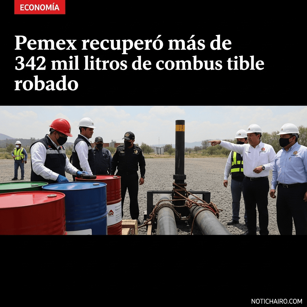 Pemex recuperó más de 342 mil litros de combustible robado
