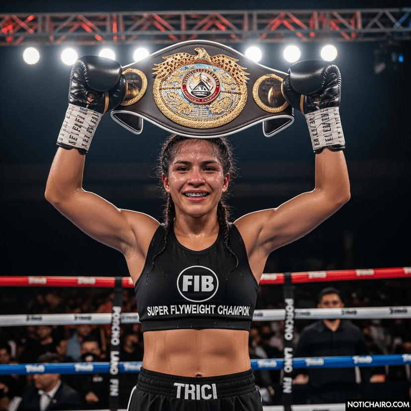 Policía Irma García retiene título supermosca FIB