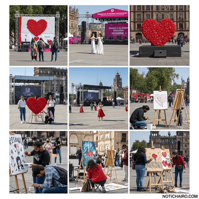 Preparan el Zócalo para el Día del Amor; habrá actividades artísticas