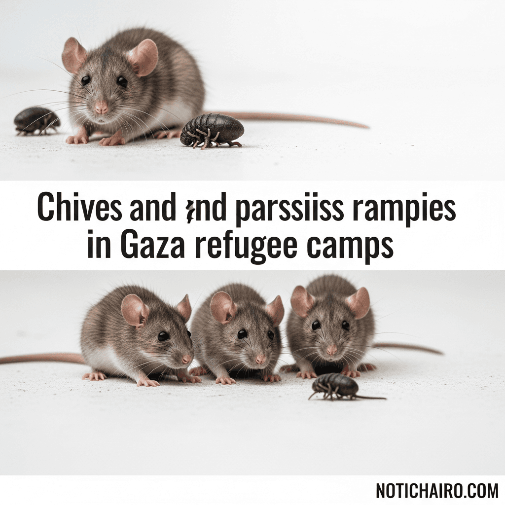 Ratas, pulgas y parásitos cunden en campos de refugiados en Gaza