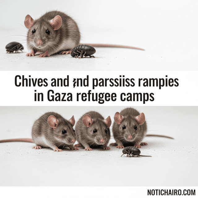 Ratas, pulgas y parásitos cunden en campos de refugiados en Gaza