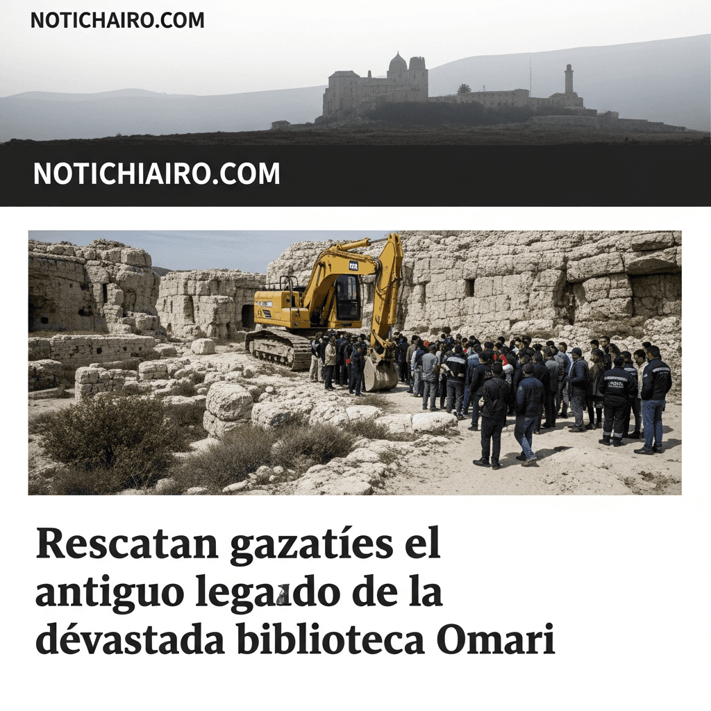 Rescatan gazatíes el antiguo legado de la devastada biblioteca Omari