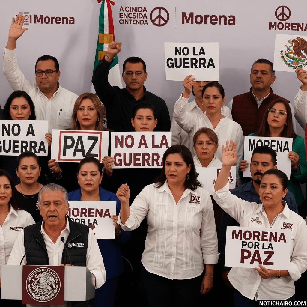 Se pronuncian en Morena contra la guerra