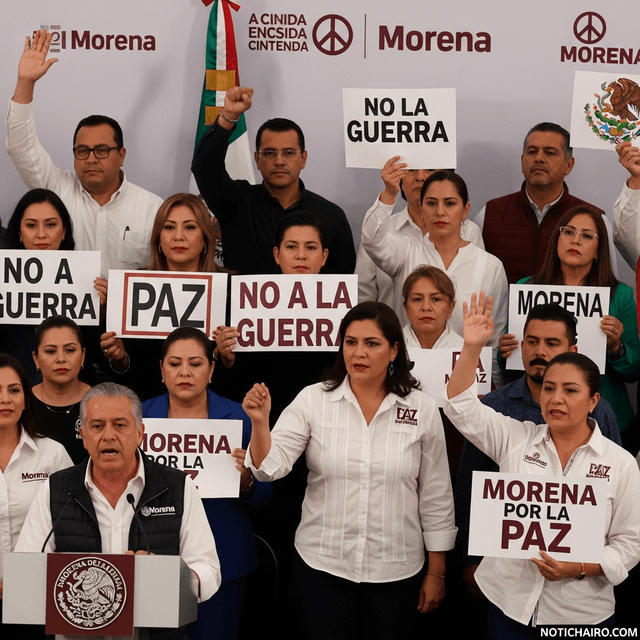 Se pronuncian en Morena contra la guerra