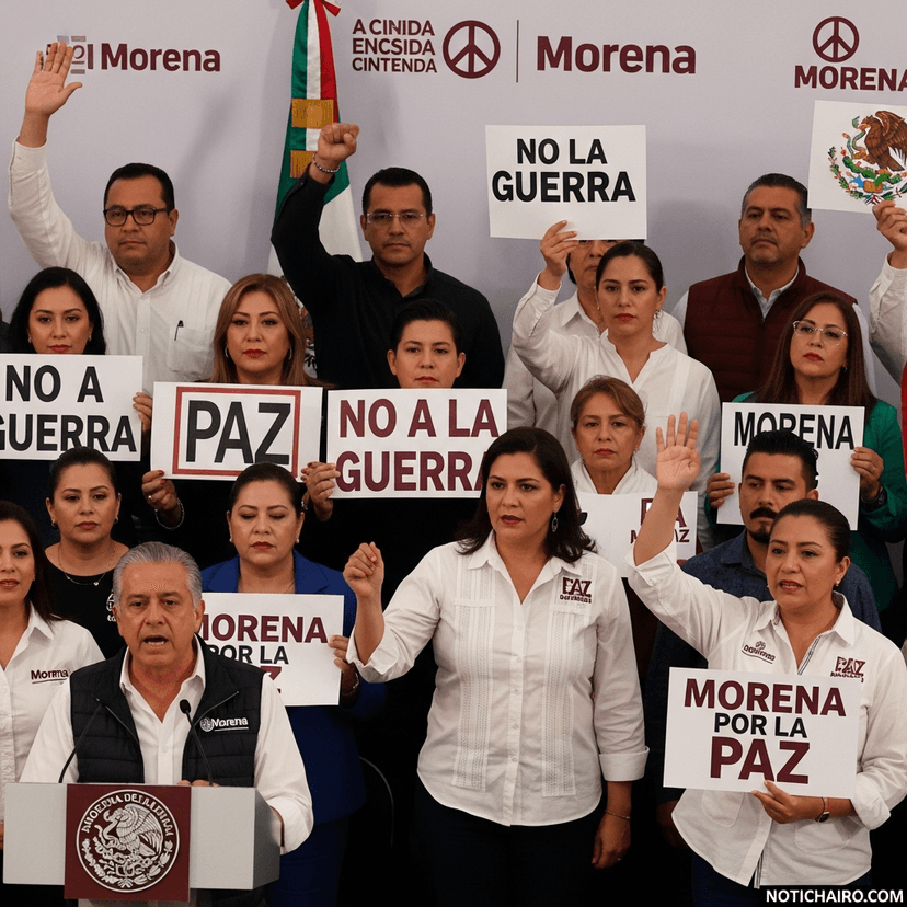 Se pronuncian en Morena contra la guerra