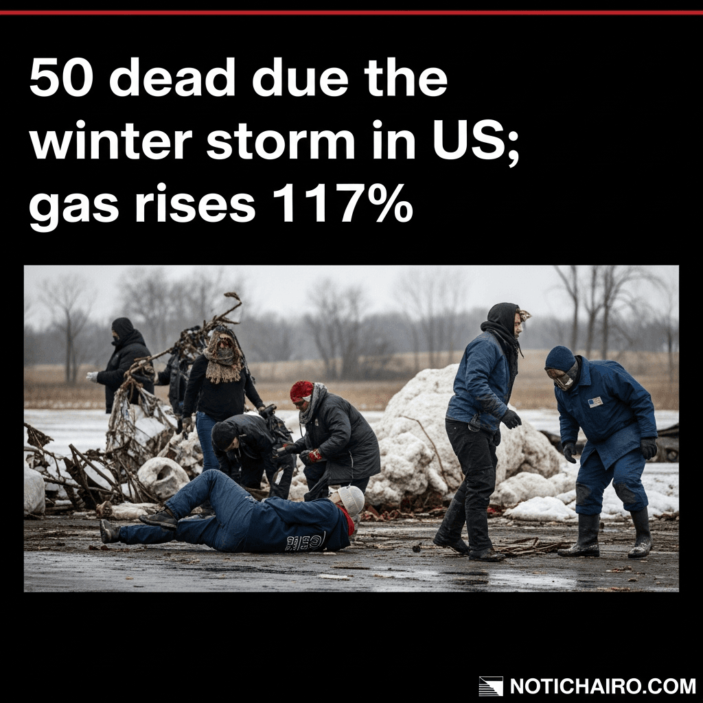 Suman 50 muertos por tormenta invernal en EU; el gas sube 117%