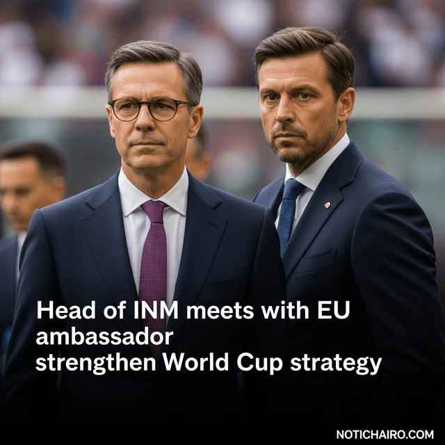 Titular del INM se reúne con embajador de la UE para afianzar estrategia mundialista