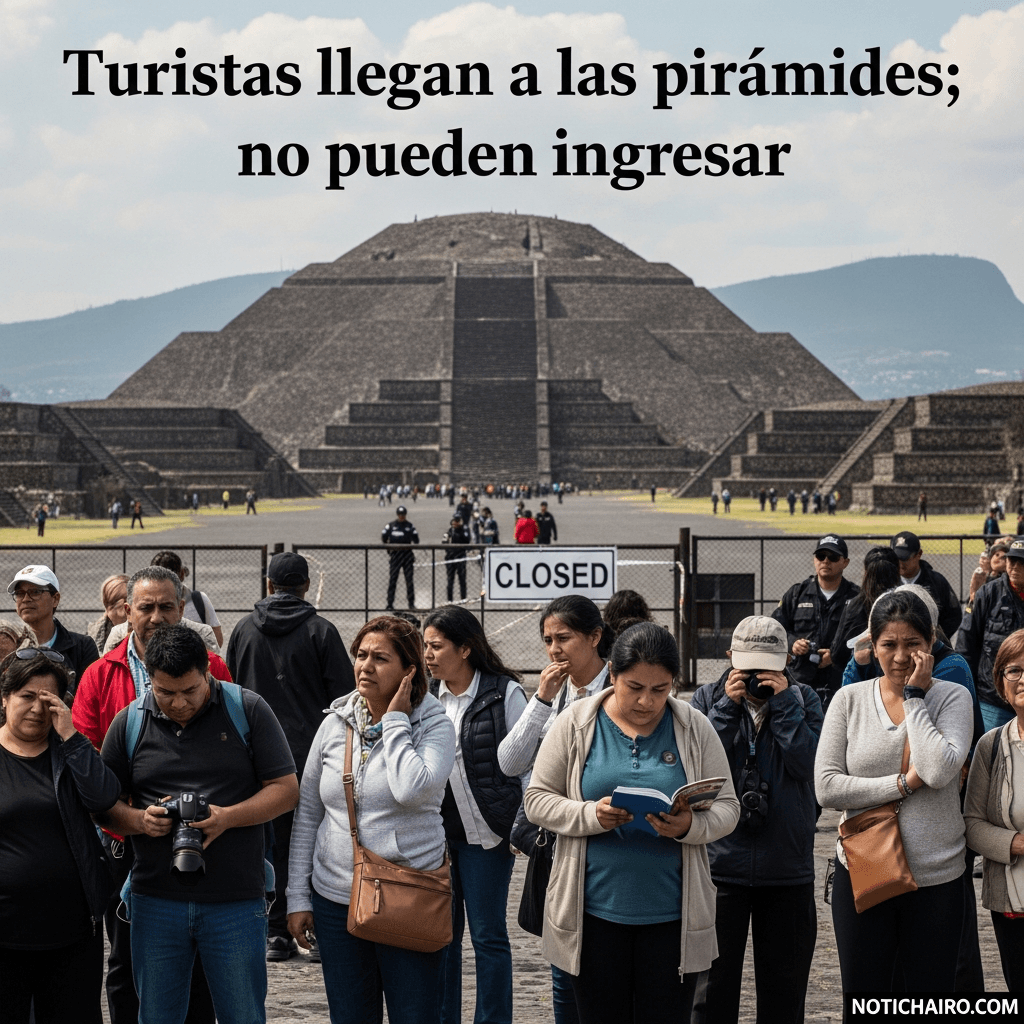 Turistas llegan a las pirámides; no pueden ingresar