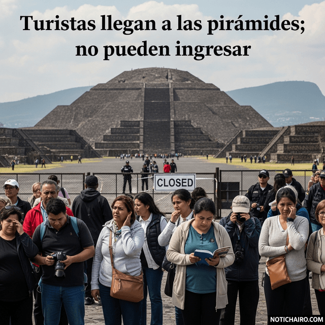 Turistas llegan a las pirámides; no pueden ingresar