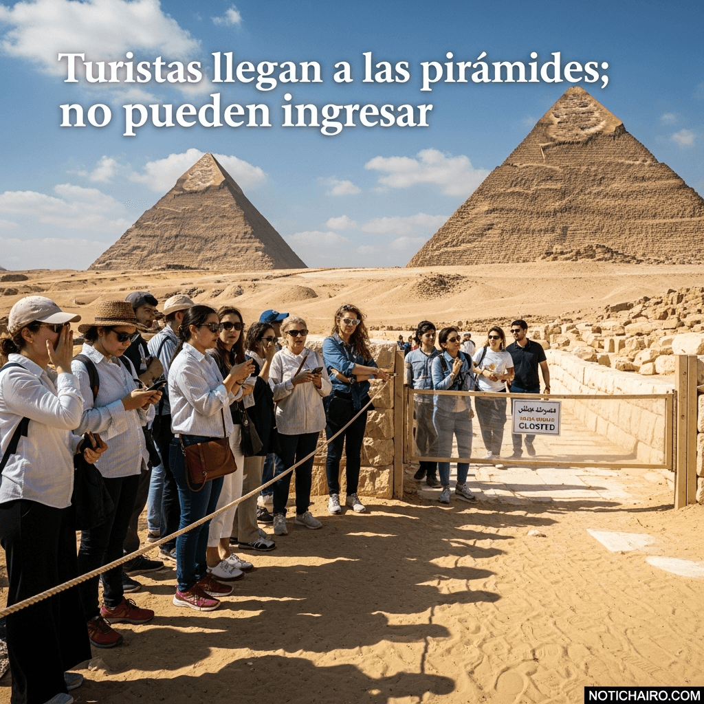 Turistas llegan a las pirámides; no pueden ingresar