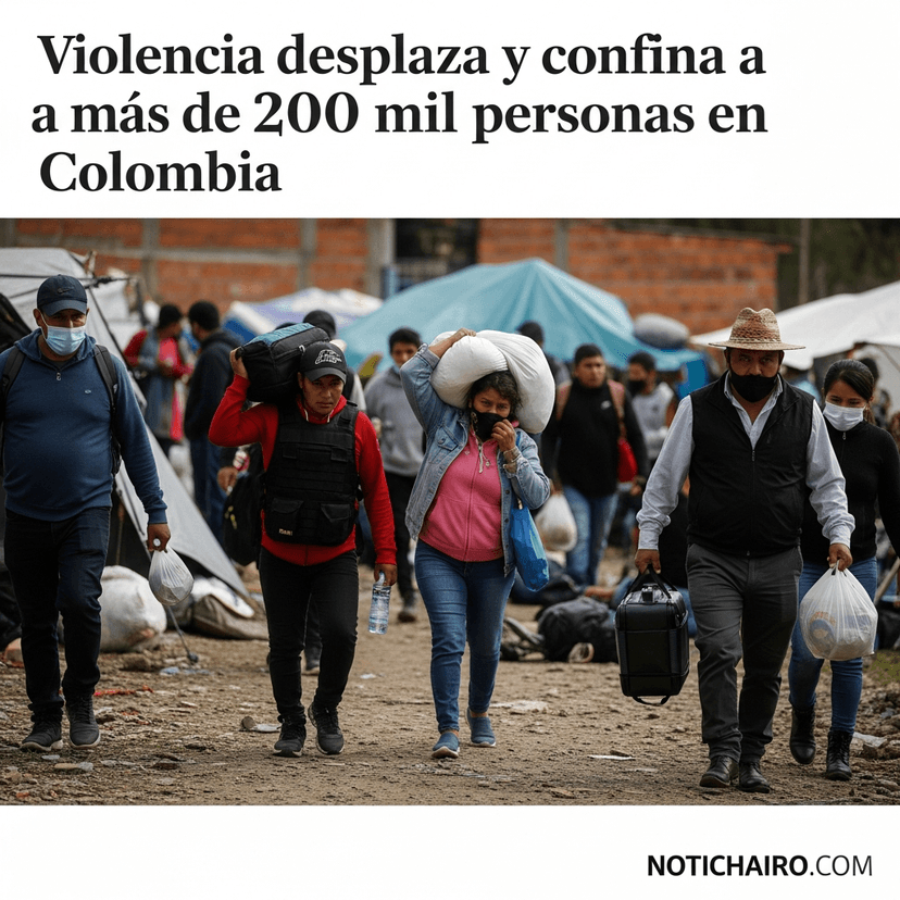 Violencia desplaza y confina a más de 200 mil personas en Colombia