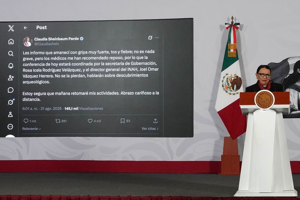 Sheinbaum falta a la mañanera por enfermedad: “Amanecí con gripa muy fuerte, tos y fiebre”