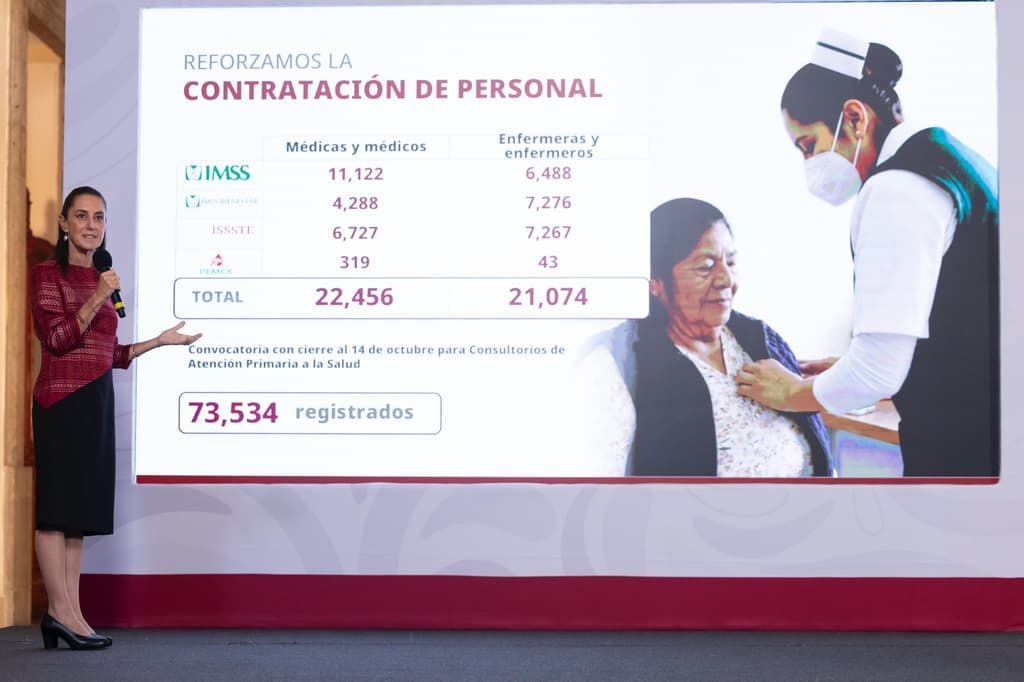 Sheinbaum niega crisis en sistema de salud; anuncia revisión de hospitales y aumento para residentes